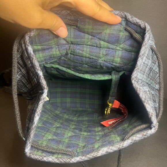 Irene's Quilts Rare Blue & Red Quilted Applique Fabric Medium Size Backpack 12" - Picture 8 of 10